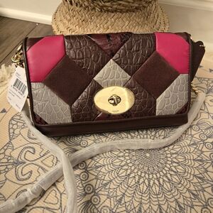 Coach Patchwork Crossbody Bag - Pink, Brown, Gray